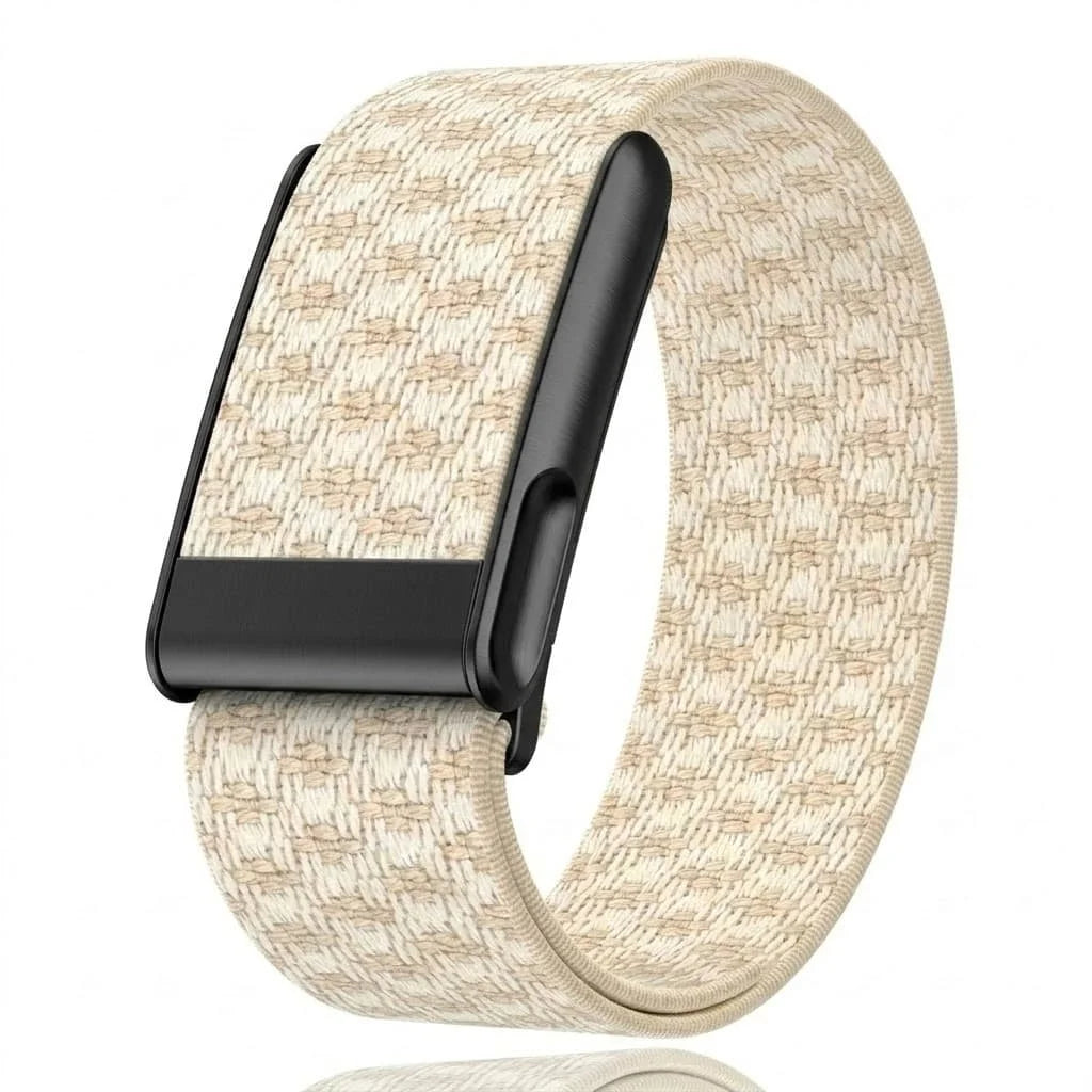 Suitable for Whoop 5.0/5.0MG Casual Nylon Sports Wristband Strap Cashmere Wool Elastic Replacement Wristband With Metal Frame Qme Starlight-5.0MG