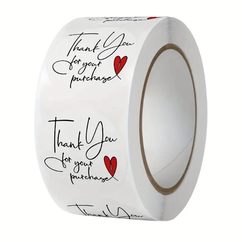 1 Circular White Decorative Label Thank You Sticker Cartoon Sealing Qme WHITE
