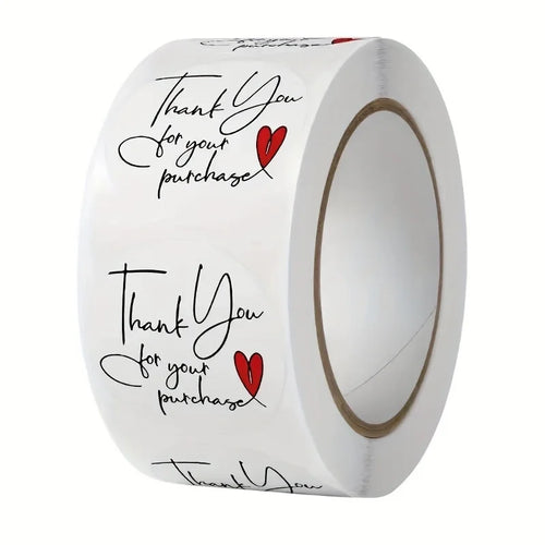 1 Circular White Decorative Label Thank You Sticker Cartoon Sealing Qme WHITE