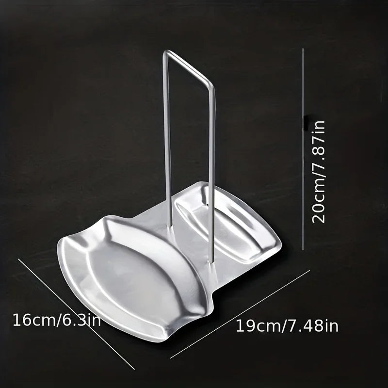 Pot lid support and spoon holder - Space-saving kitchen storage items that don't require drilling, featuring a draining tray, Qme