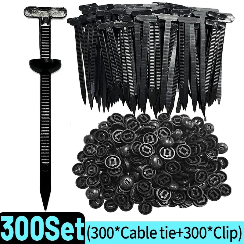 1000/20x Cable Ties Buckle Nylon Auto Fastener Screw Replaceable Car Fenders Trunk Engine Guard Panel Wire Clips Management Tool Qme 300set(600pcs)