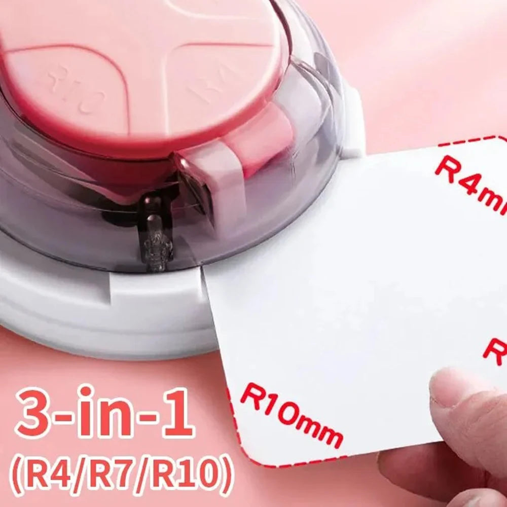 3 in 1 Corner Rounder Punch R4/R7/R10 Chamferer Cutter Corner Photo Card Scrapbook DIY Paper Craft Corner Trimming Tool Qme