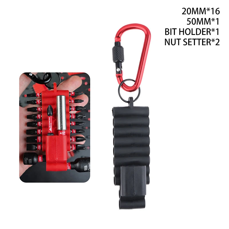 Portable Rubber Screwdriver Bit Holder With Carabiner Keychain Bits Holder Multi Cross Driver Bit Organizer Sleeve Holder Qme A3