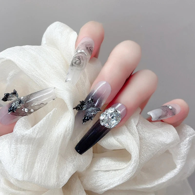 3D Gradient Butterfly Nail Accessory Resin Drill Decoration Wearing Qme