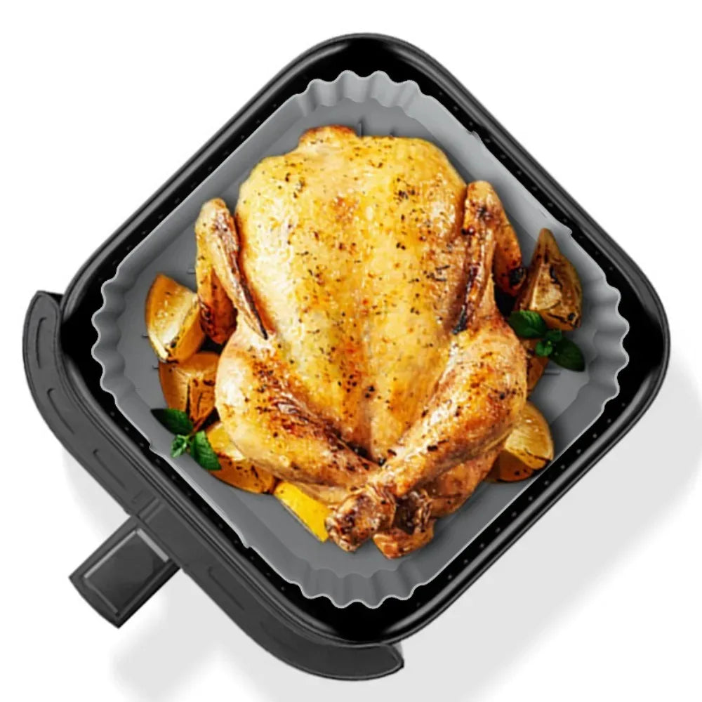 Silicone Air Fryer Liners Non-stick Basket Reusable Ninja AF181 AF180 Qme