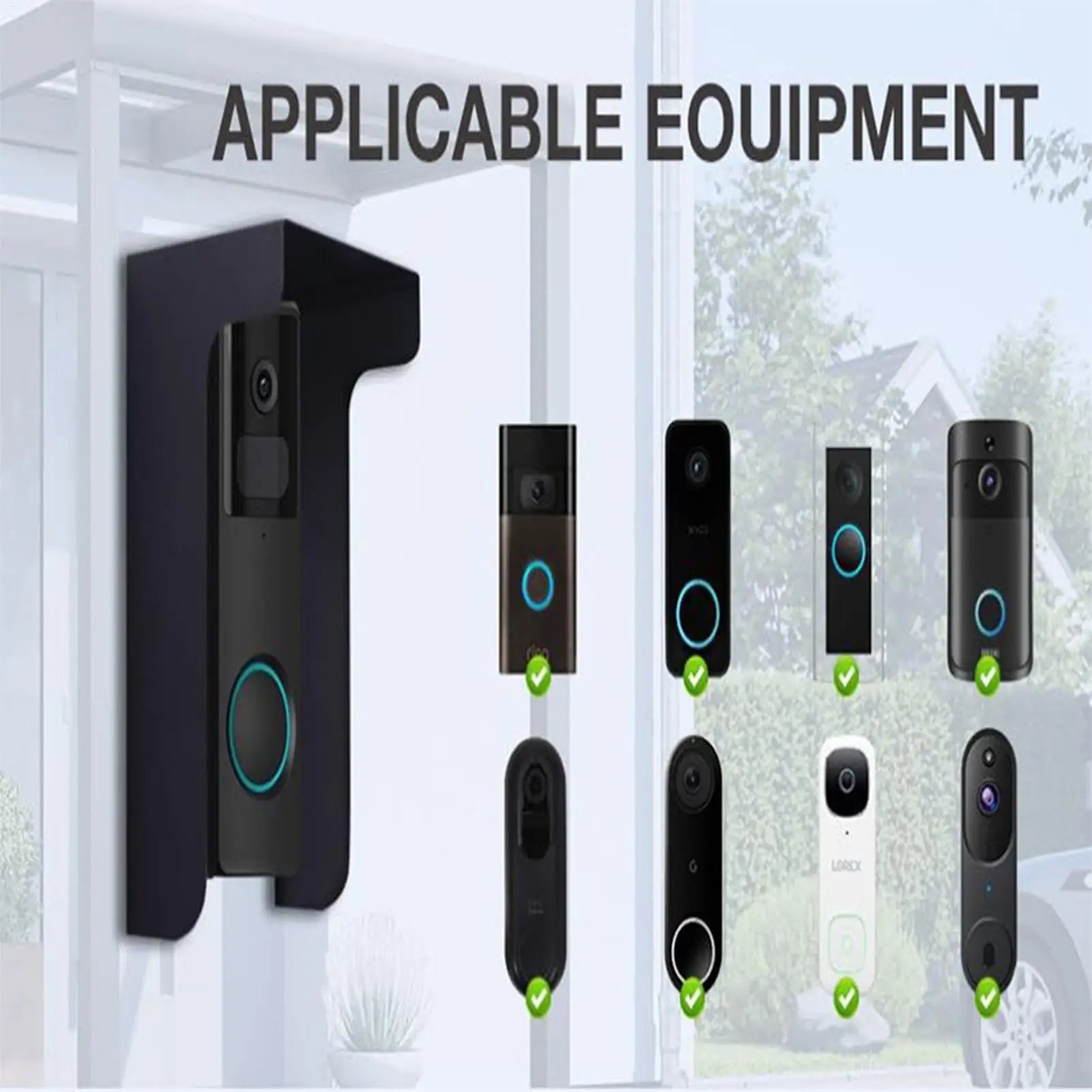 Doorbell Cover Sun-proof Door Bell Protection Cover Anti-Glare Sun Protection Access Control Device Housing for Front Door Qme