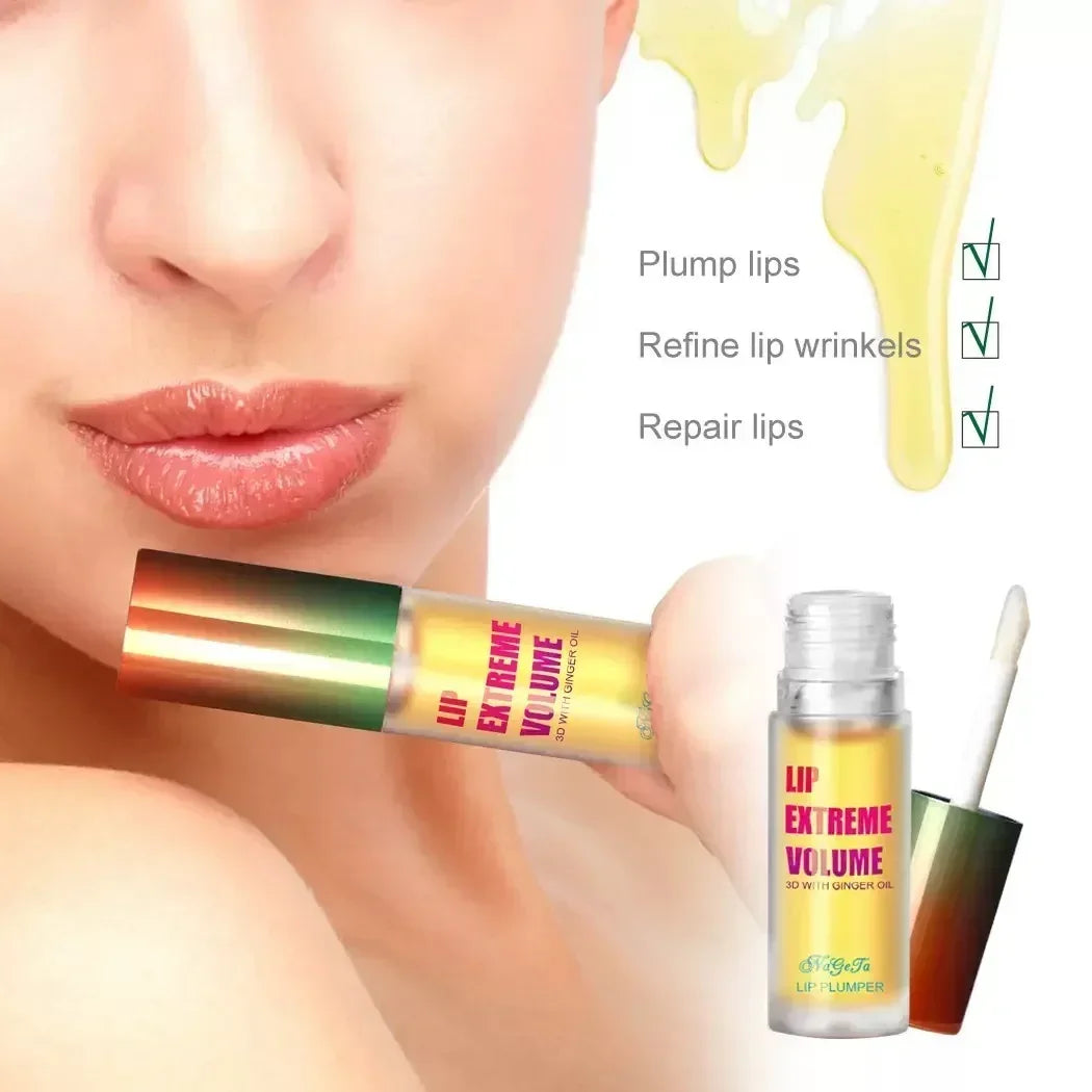 1/2Pcs Ginger And Mint Lip Plumper Oil Radiant,Plumping Lip Volumizing Serum for Smoother,Fuller Lips for Youthful and Sexy Look Qme