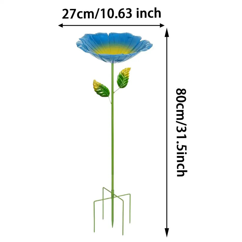 Bee Watering Station For Garden Metal Flower Garden Stake Wild Birds Water Feeder Outside Butterfly Drinking Station For Patio Qme Blue China Mainland