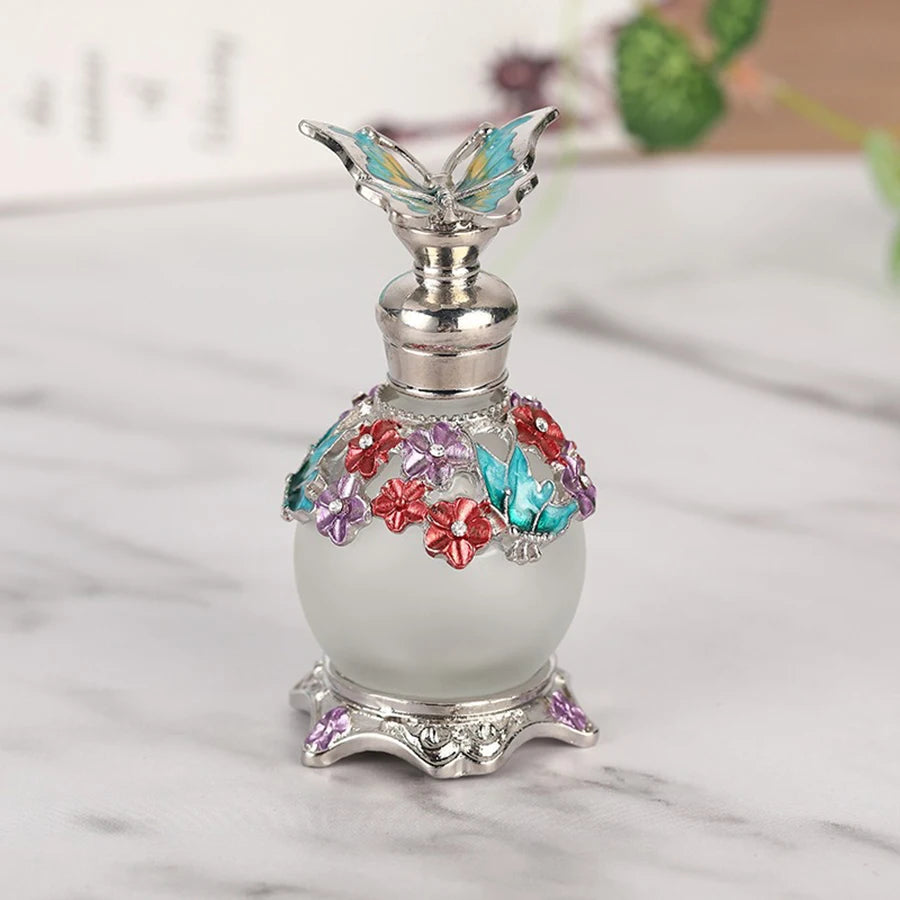 15ml Spherical Perfume Essential Oil Bottle Multi-Colored Glass Luxury Travel Portable Gift for Fragrance Lovers Qme S.BLU 15ml