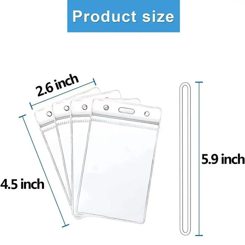 Wear Resistant Clear Plastic ID Badge Holders Waterproof Resealable Qme