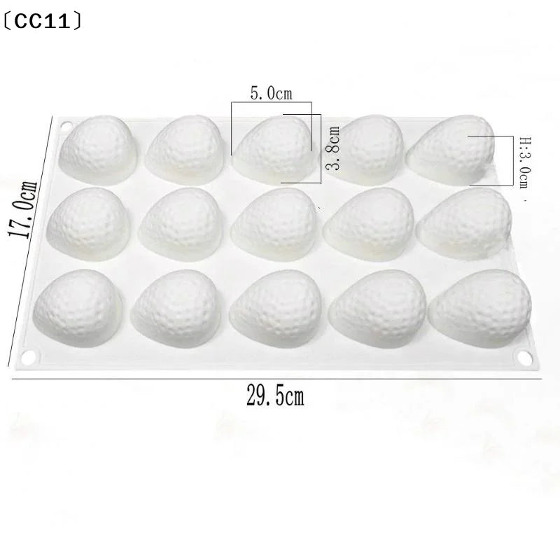 Silicone Baking Molds Strawberry Fruit Dessert Mousse Mold Cake Qme