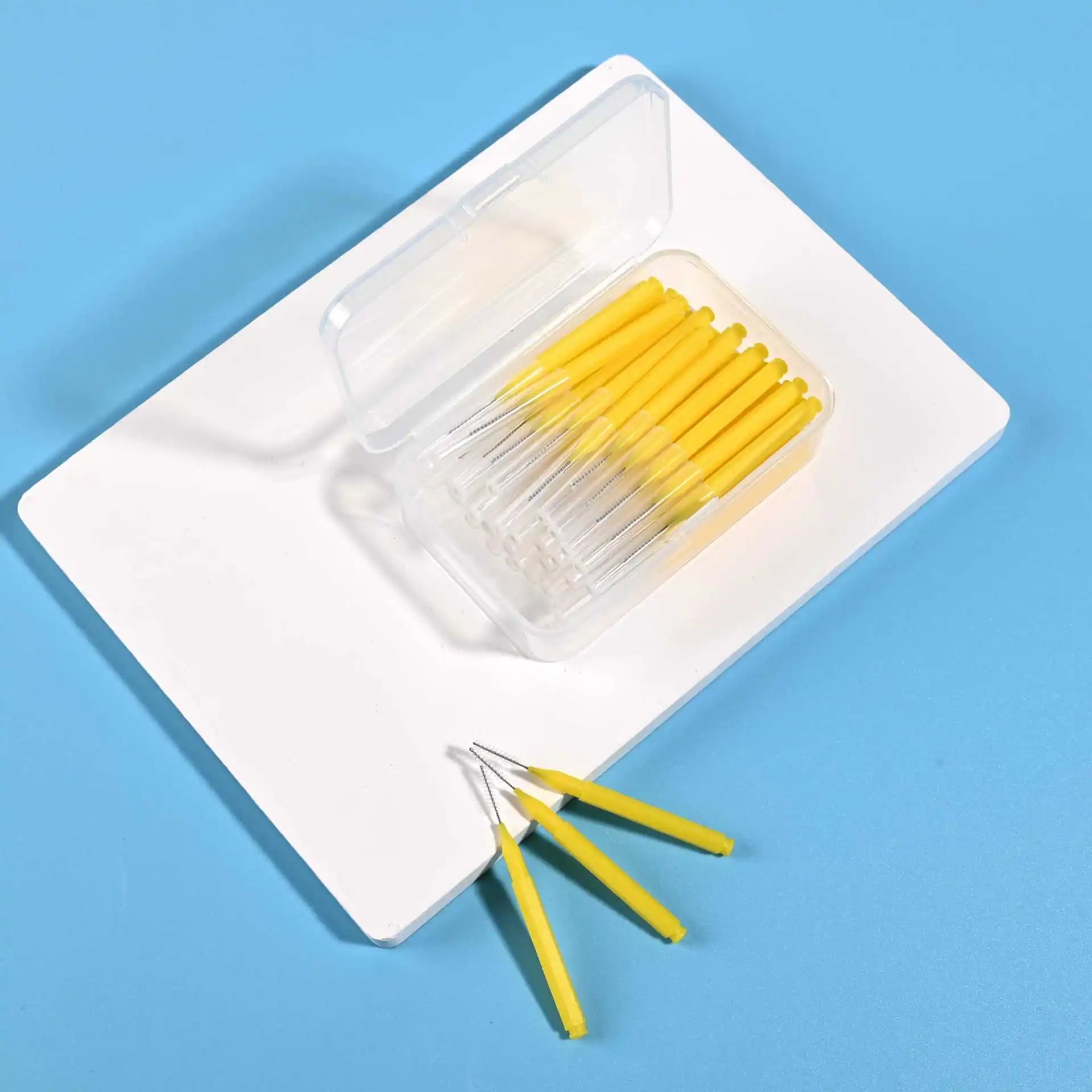 0 6- Interdental Brushes Health Care Tooth Push-pull Removes Food Qme 30Pcs Yellow 0.8mm China Mainland