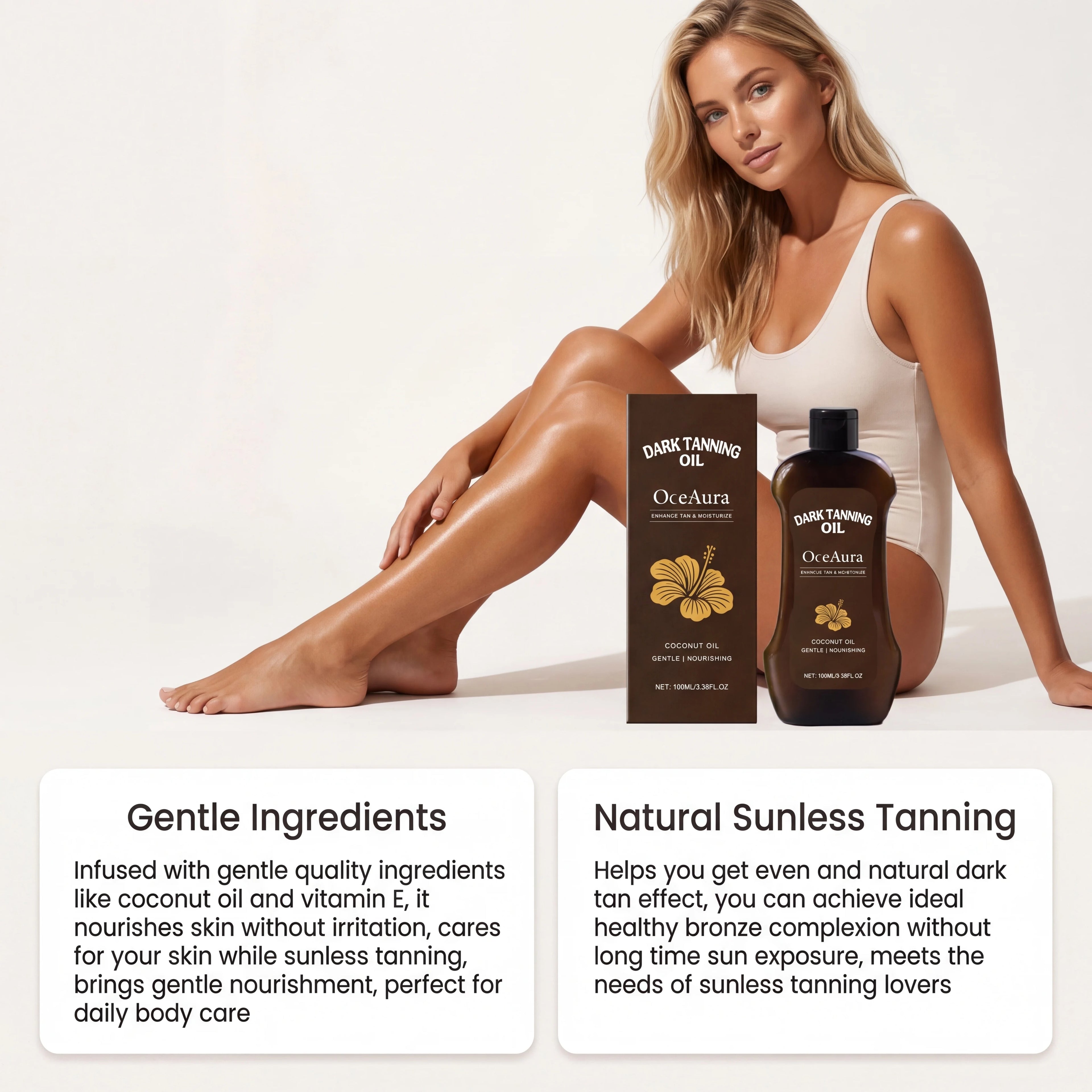 Tanning Oil Body Self Tanning Body Bronzer Darker Sun Tan Natural Glow Sunless Summer Sexy Solarium Beach Tanning Boosting Oil Qme