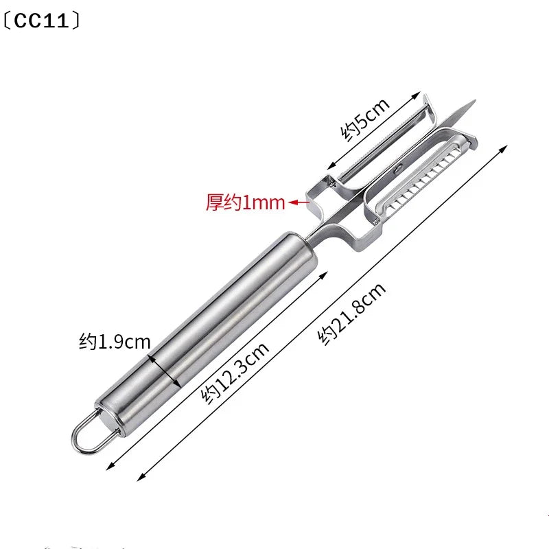 1 Stainless Steel Fruit Vegetable Peeler Blades Easy Peeling Storage Qme