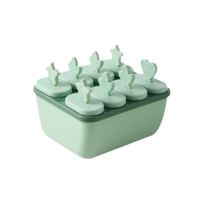 8 Hole Plastic Ice Cream Mold Reusable Stick Chocolate Dessert Easy Qme Nordic Green