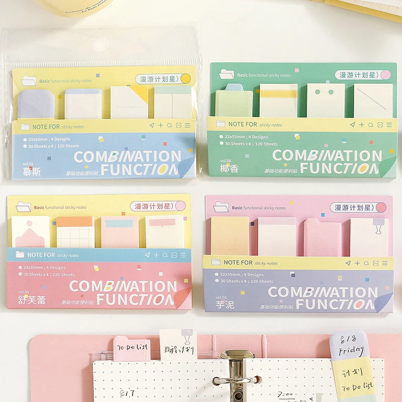 Kawaii Stickers 120/720 Sheets Bookmarks Memo Pad Cute Notepad Sticky Notes Pack School Office Supplies Aesthetic Stationery Qme