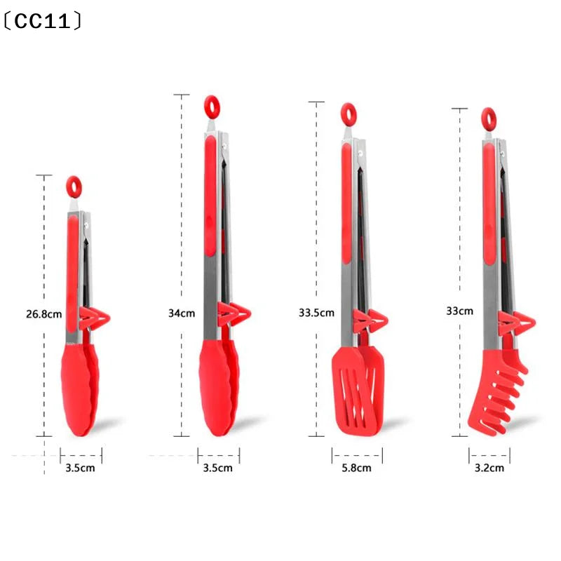Temperature Resistant Nylon Stainless Steel Food Clip Outdoor BBQ Qme