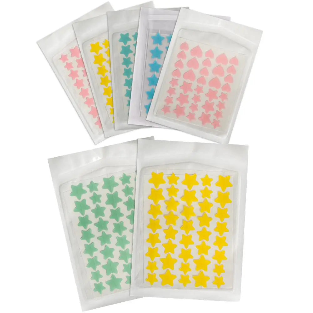 35/40Pcs Colorful Cute Star Heart Shaped Acne Treatment Sticker Invisible Acne Cover Removal Pimple Patch Skin Care Qme