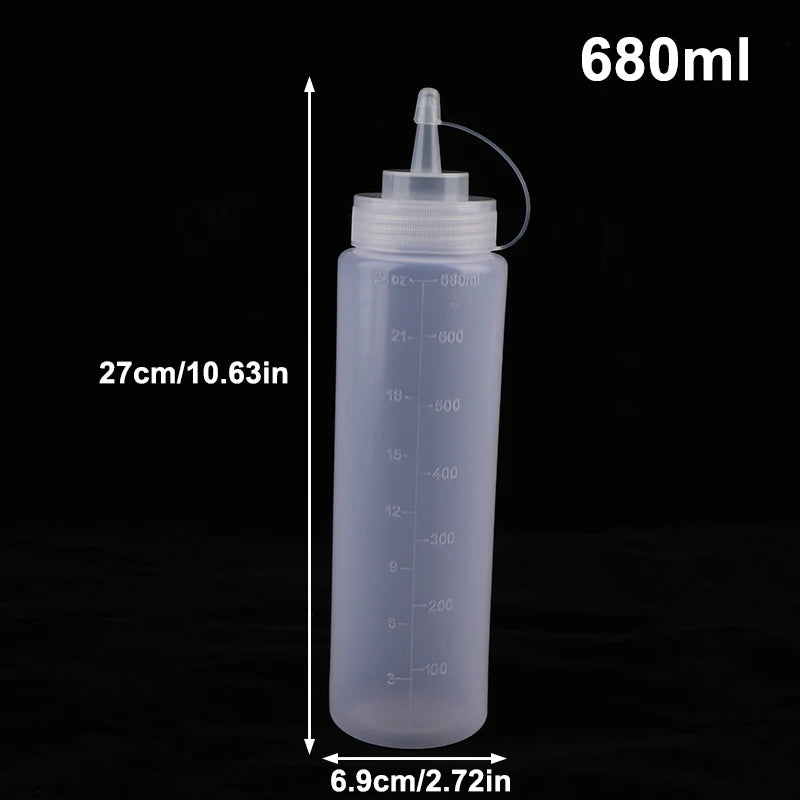 Kitchen Tools Squeeze Seasoning Bottle250- Condiment Bottles Ketchup Qme 680ml Straight