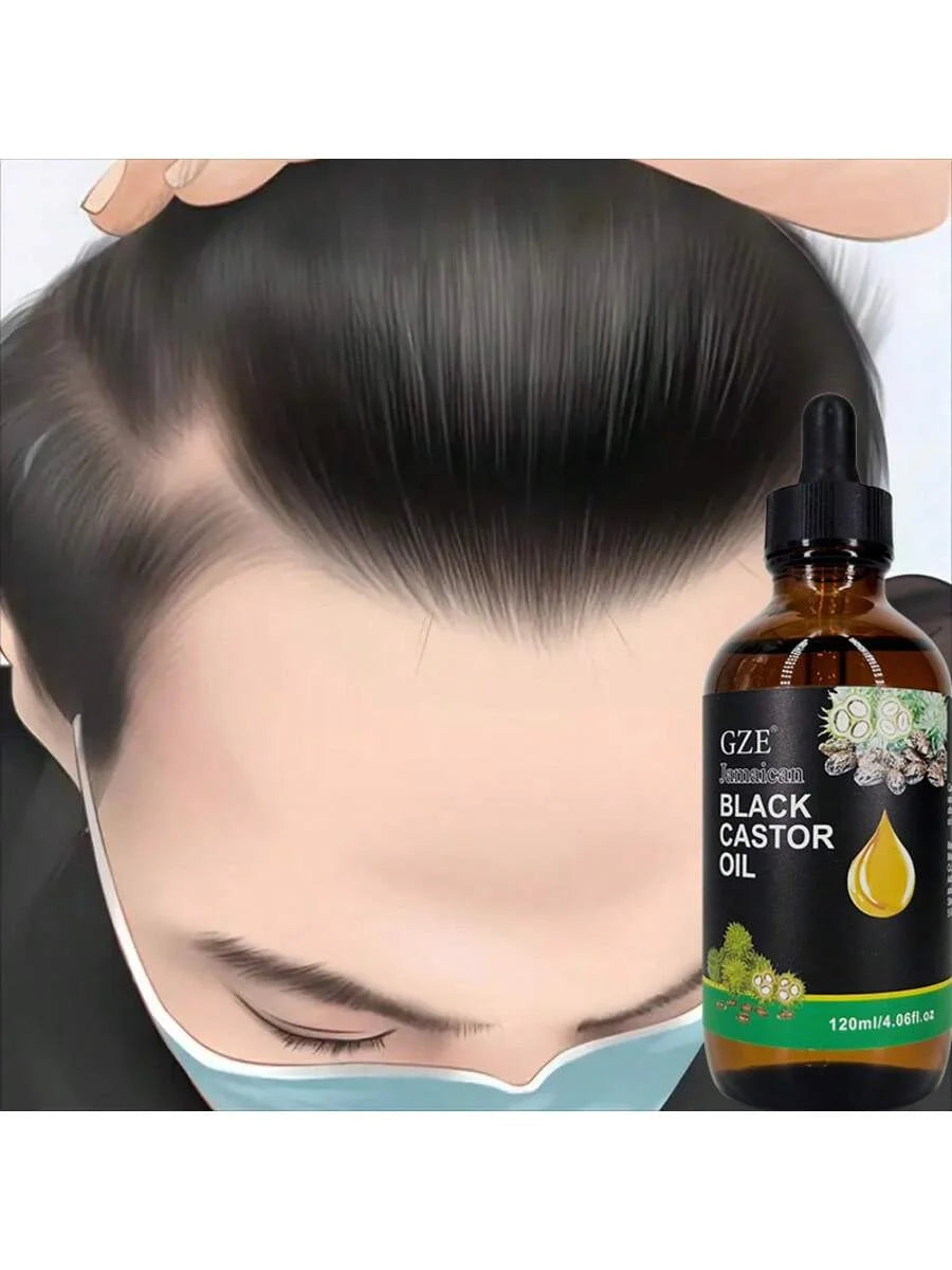 GZE Jamaican Black Castor Oil - Cold Pressed Hair Moisturizing for Hair, Lash & Eyelash Strength, Shine & Scalp Care Qme