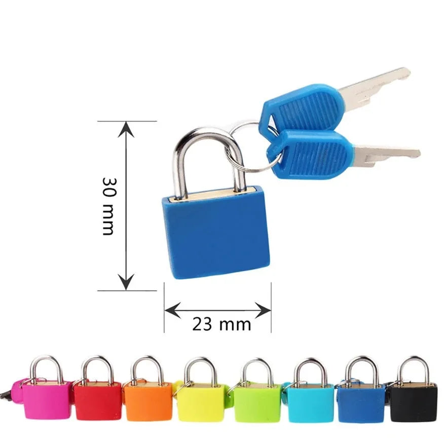 Colorful Padlock Mini Keyed Lock for Luggage Suitcase Backpack Diary Drawer Cabinet Storage Locker Small Safety Lock Qme