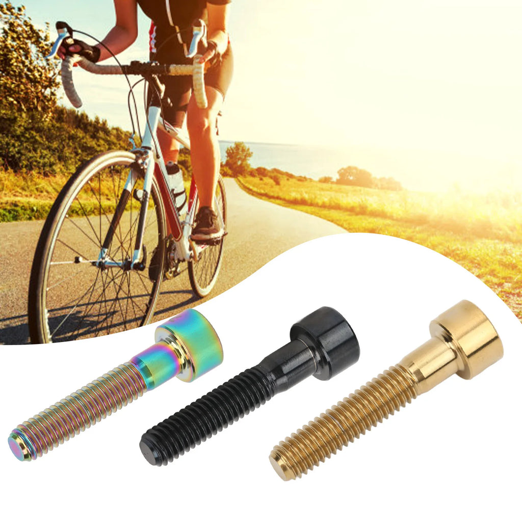 RISK Headset Stem Top Fixing Bolt M6x30mm Column Head Bike Stem Bolt Screw Titanium Alloy for Bike Repair Stem Top Bolt Qme