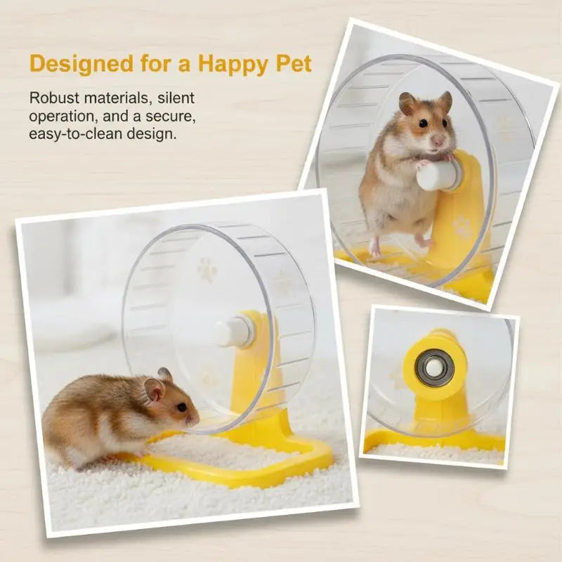Hamster Transparent Running Wheel Quiet Exercise Toy Detachable Qme