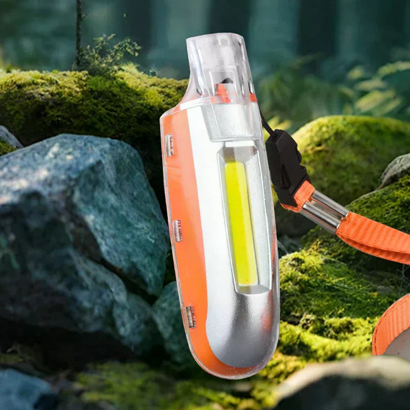 Outdoor Camping Survival Whistle Rescue Whistle With Led Light Charging Mini Flashlight 3-speed Adjustment Emergency Torch Qme