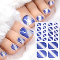 Gradient Glitter Toe Nail Stickers Full Wraps Toenail Polish Strips Qme NL-JF-25