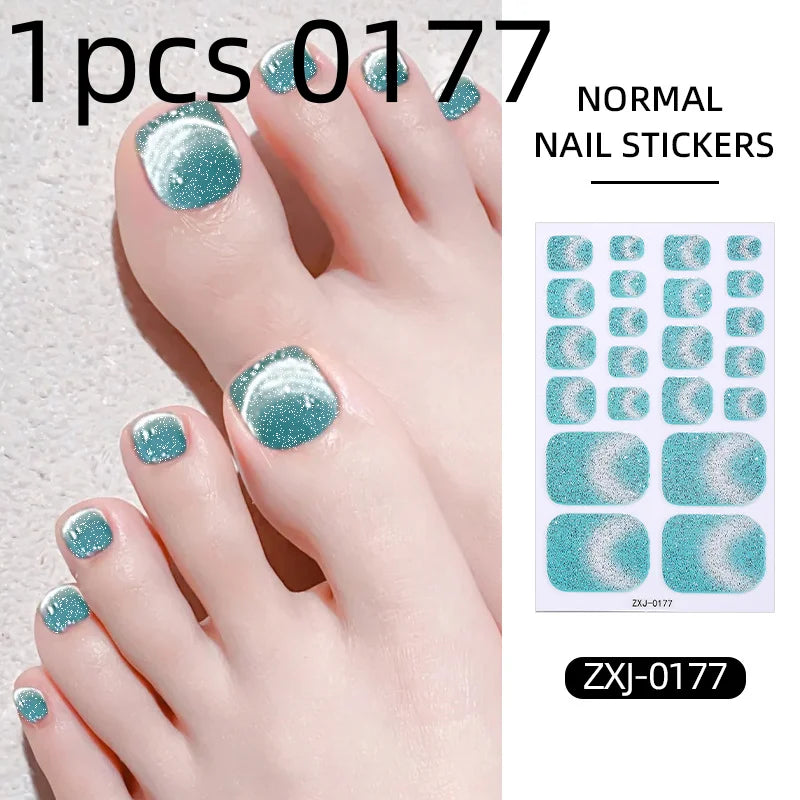 Cat Eye Nail Art Stickers Self Adhesive Toe Nails Full Cover Toenail