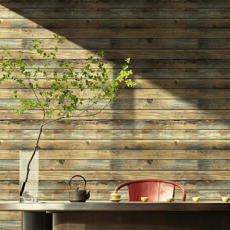 Distressed Wood Wallpaper Self-adhesive Vinyl Peel Stick Contact Qme