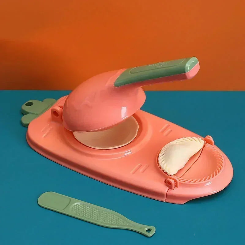 2 In 1 DIY Dumpling Wrapper Artifact Plastic Manual Wrapper Making Mold Dough Pressing Tool Baking Pastry Dumpling Maker Gadget Qme Pink
