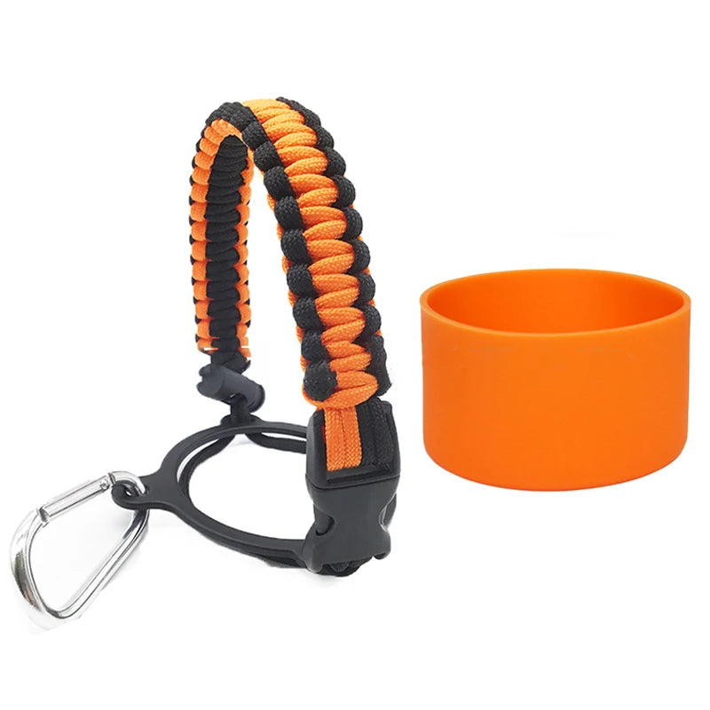 Silicone Non-slip Base Cover Paracord Hand-woven Water Cup Carrying Qme A28