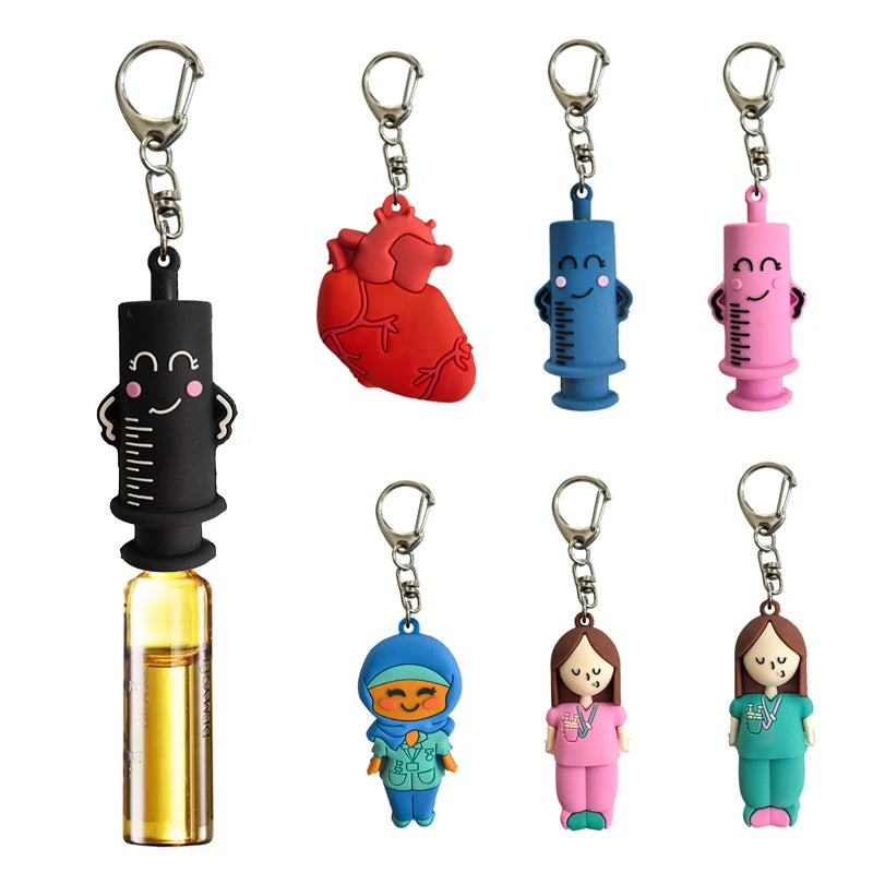 New 1Pc Syringe-Shaped Ampoule Bottle Opener Keychain Rubber Cutter Aid Medication Vial Breaker Tool For Home Nurses And Doctors Qme