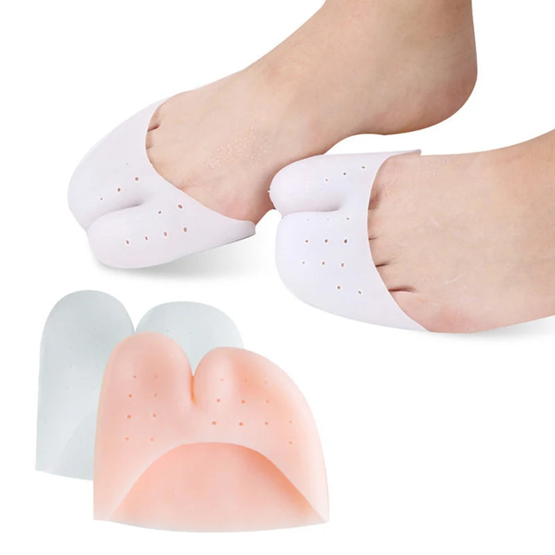 1 Pair Soft Forefoot Pads Silicone Gel Toe Protectors Soothing Qme