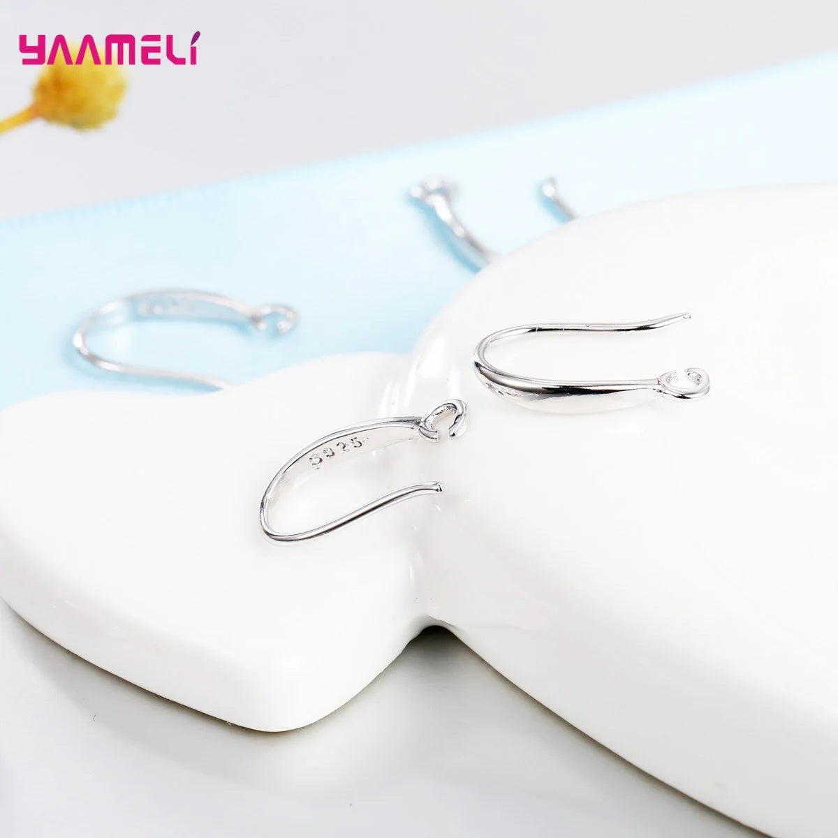 100PCS Lot Real 100% 925 Sterling Silver Stamp Hook Earrings Jewelry Findings Fittings Components Accessories Handmade Supplies Qme