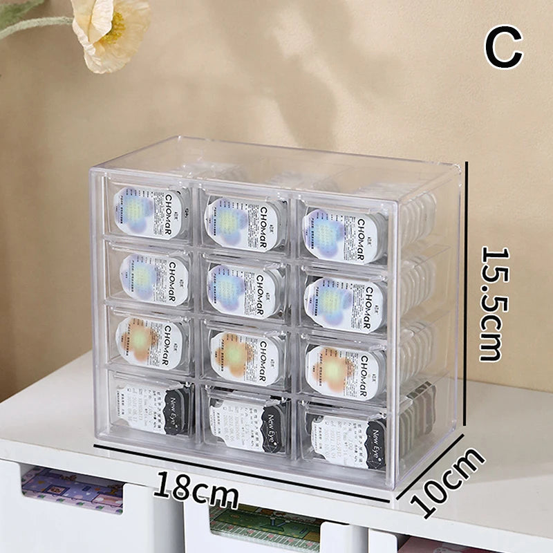 Multi-grid Large Capacity Eye Rack Transparent Storage Box Beauty Qme C