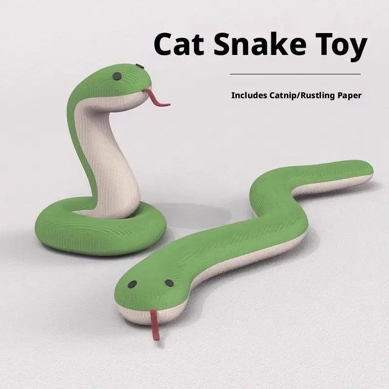 Interactive Snake Toy Cats Chew Scrab Squeaky Floppy Plush Rope Dogs Qme
