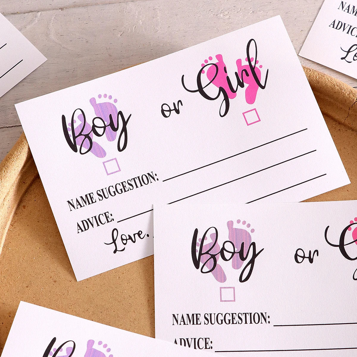 10 件 Gender Reveal Party Voting Cards, B Oy or g Irl Vote Gender Reveal Game Cards for Babyshower Party Supplies, Blue and Qme