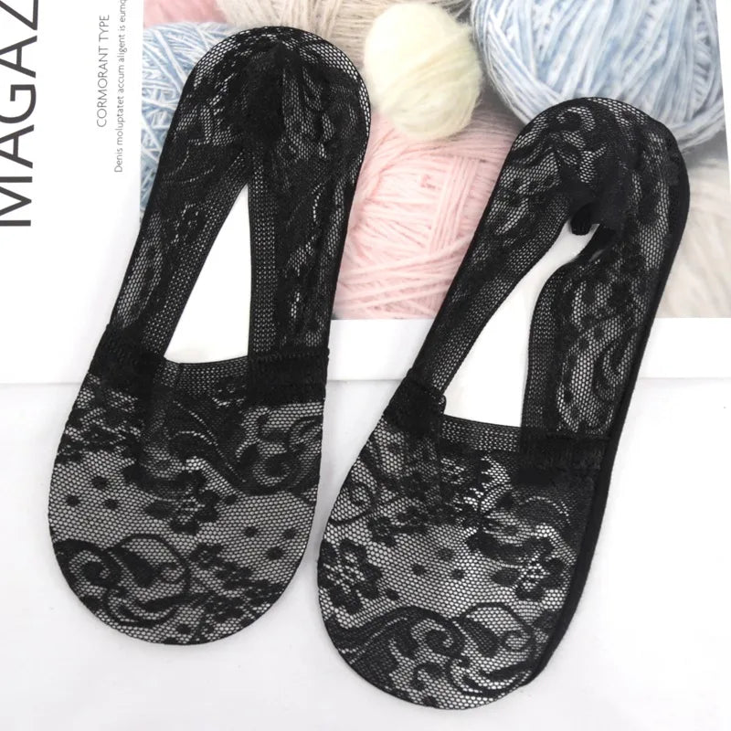 3 Pairs Women Girls Summer Thin Breathable Silicone Non-slip Ladies Qme