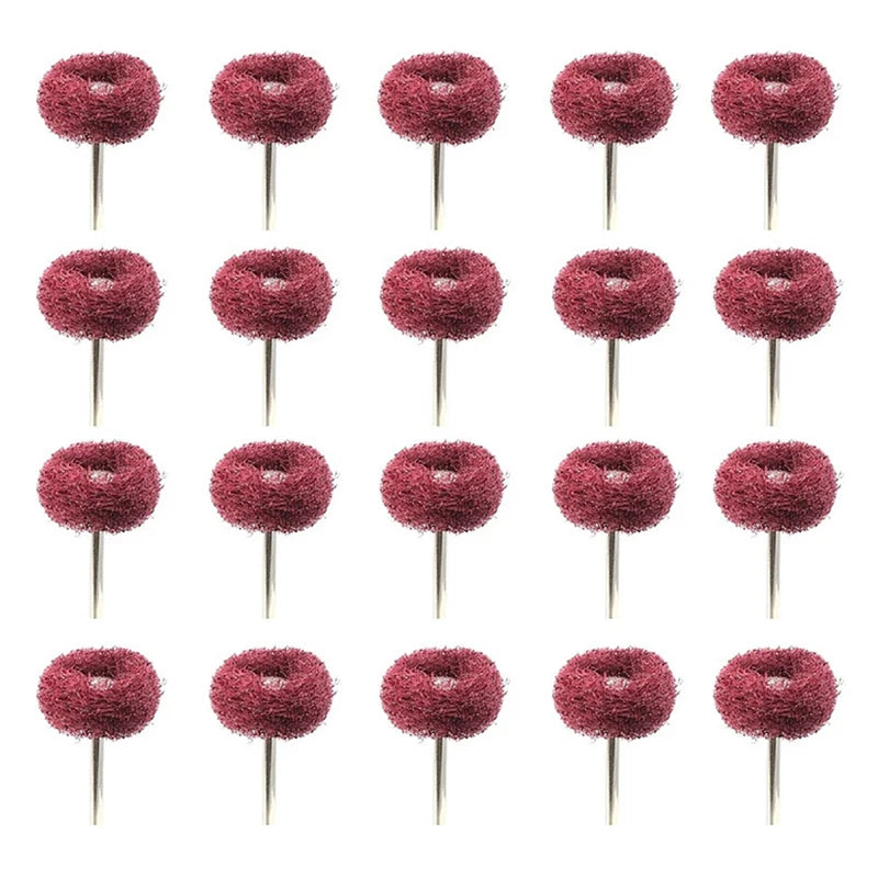 10/20pcs Mini Drill Abrasive Brush Nylon Buffing Polishing Wheel Dremel Rotary Hand Tool Accessories Set Rust Remover Qme 20pcs Red