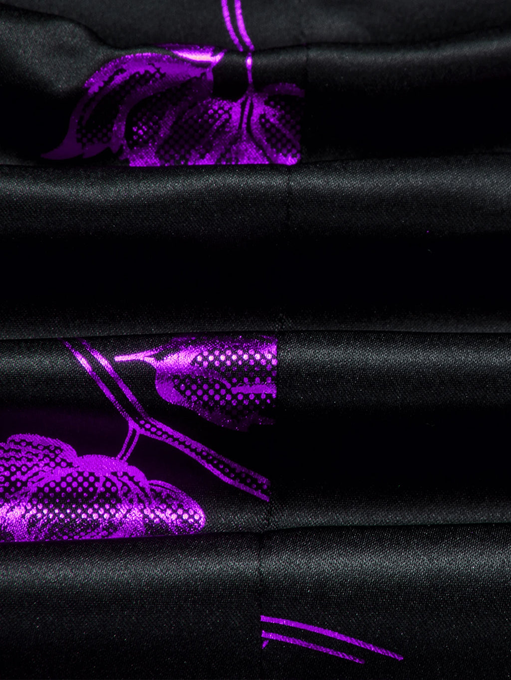 Vintage Men's Black Purple Floral Print Shawl Lapel Blazer Jacquard Tuxedo Jacket Formal Suit Coat for Wedding Prom Groom Qme