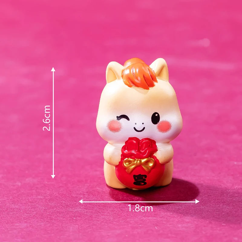 2026 Year Figurines Miniatures Cartoon Lucky Horse Micro Landscape Qme A1