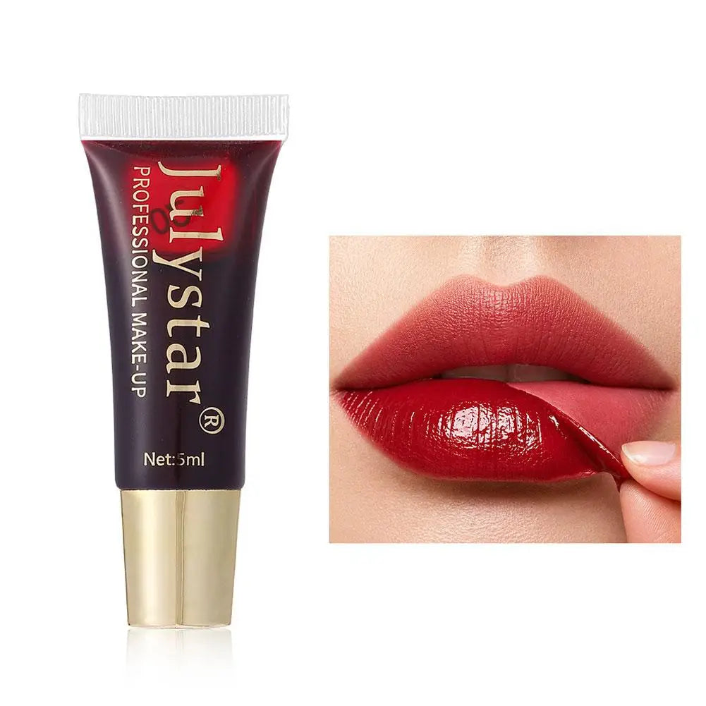 6-color Peel Off Lip Gloss Waterproof Long-lasting Black Red Tear-off Lipstick Liquid Non-stick Cup Moisturizer Lip Stain Makeup Qme 02 CN