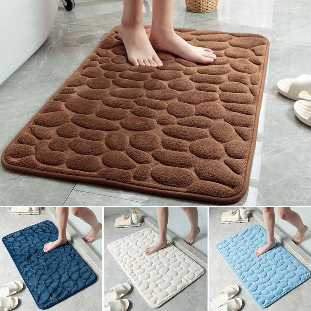 Memory Foam Bathroom Mat Pebble Carpets Super Soft Toilet Washable 40*60cm Absorbent Bathmats Bathroom Qme