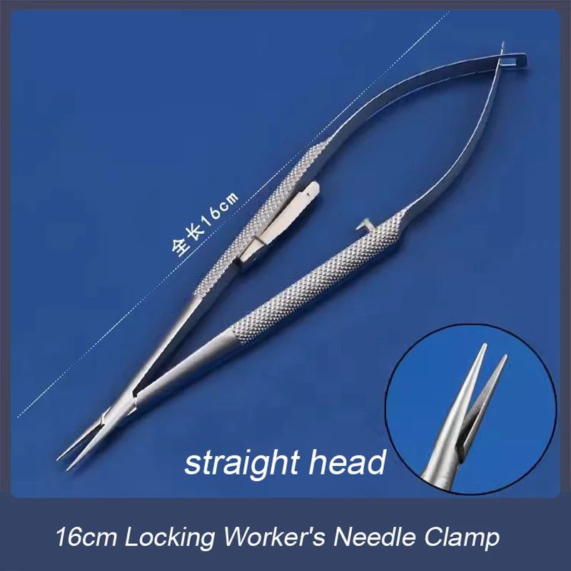 Barraquer Titanium Alloy Needle Holder Lock Curved Ophthalmic Qme k