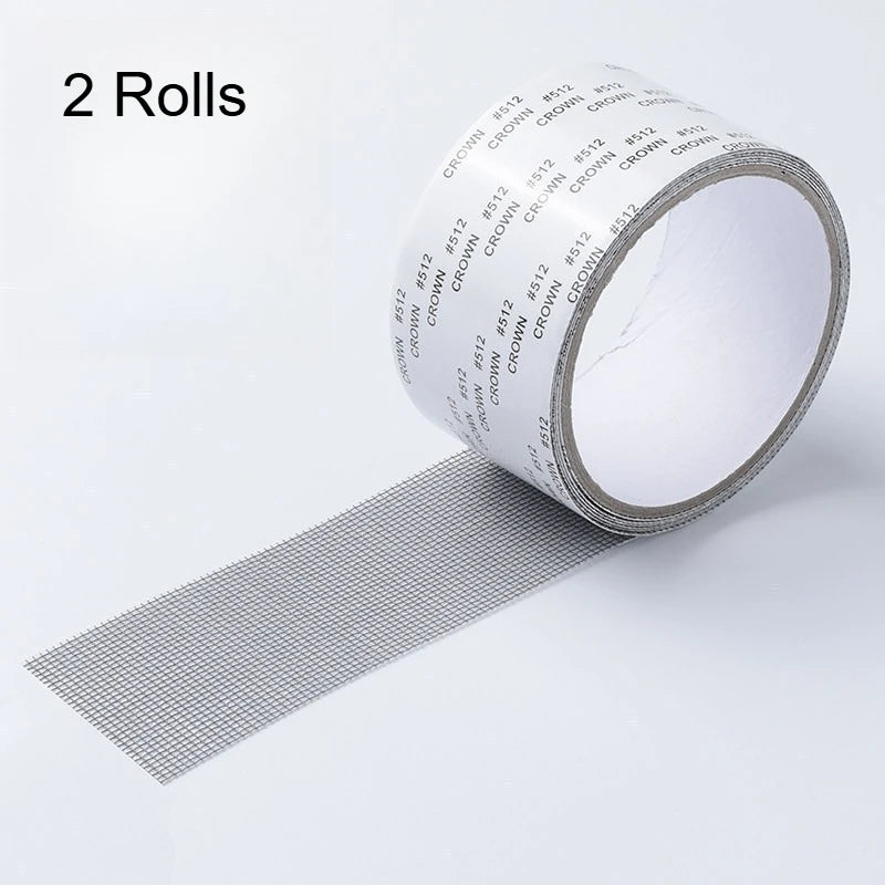 Window Screen Repair Tape,Waterproof Anti-Mosquito Screen Door Repair Sticker,Self-Adhesive Mesh Tape for Window Screen Hole Fix Qme 2 Rolls