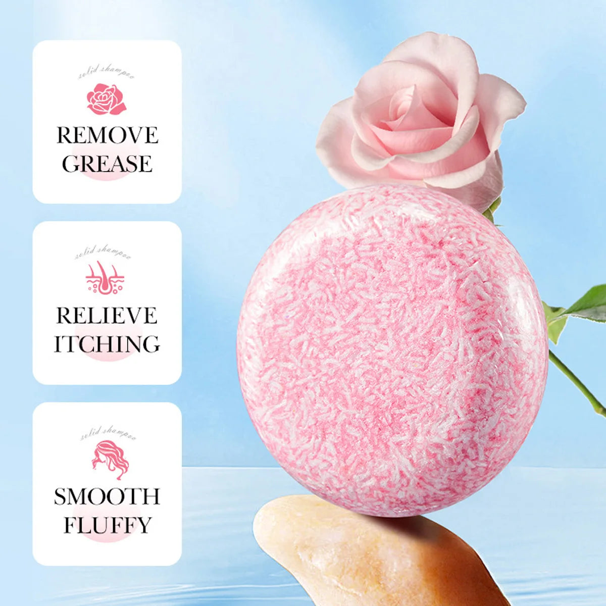 Rose Fragrance Shampoo Soap Plant Essential Oil Deep Cleansing Qme