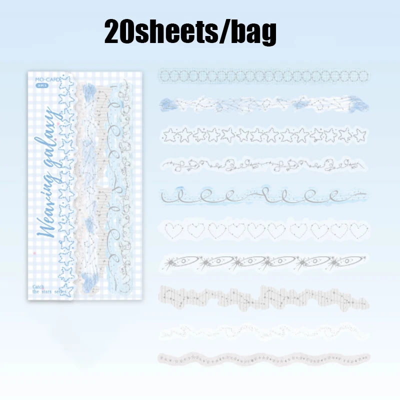 20 Sheets/Bag 3D Silver Foil PET Stickers Galaxy Stars for DIY Crafts Scrapbooking Journal Phone Case Decoration Qme 4