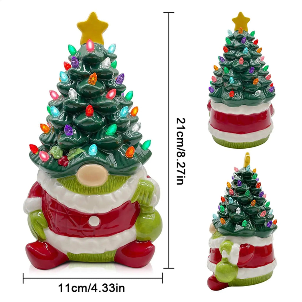 Holiday Gnomes Resin Ornament Statue Light Desk Christmas Tree Qme